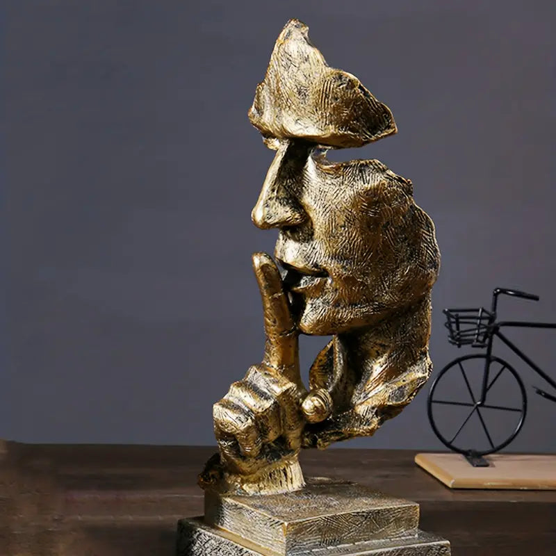TranquilForm - Kreativ abstrakt stille mand statue til rolig refleksion Guld Bonusvis
