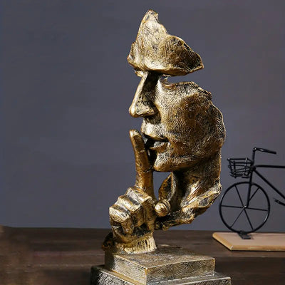 TranquilForm - Kreativ abstrakt stille mand statue til rolig refleksion Guld Bonusvis