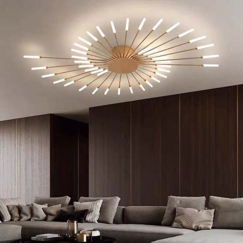 SkyLume LED Loftlampe – Moderne Design med Effektiv Belysning til Dit Hjem Guld 42W Spiral Bonusvis