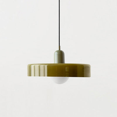 GeoGlow - Elegant Bauhaus pendellampe i farvet glas Bonusvis