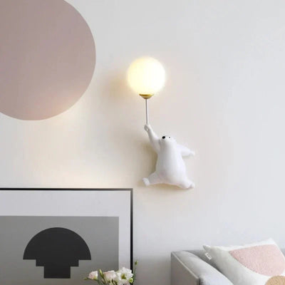 TeddyLight Væglampe – Sødt Børnevenligt Design med Blødt LED Lys Blå Bjørn højre Varmt lys Bonusvis