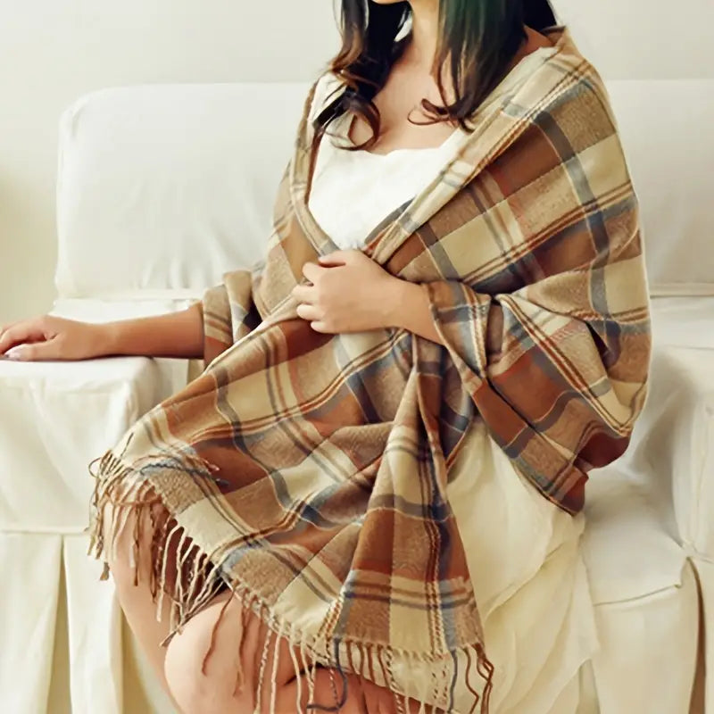 Elisa Cashmere Tørklæde – Elegant og Luksuriøs til Kolde Dage (10 Designs) Beige Bonusvis