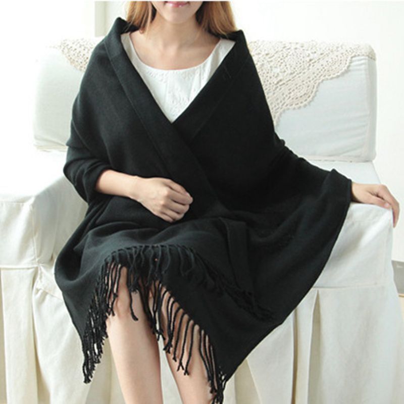 Elisa Cashmere Tørklæde – Elegant og Luksuriøs til Kolde Dage (10 Designs) Sort Bonusvis