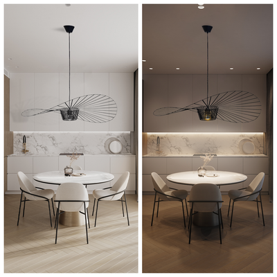 Rosland Vertigo Pendellampe – Elegant Chapeau de Paille Design i Metal og Glas Bonusvis