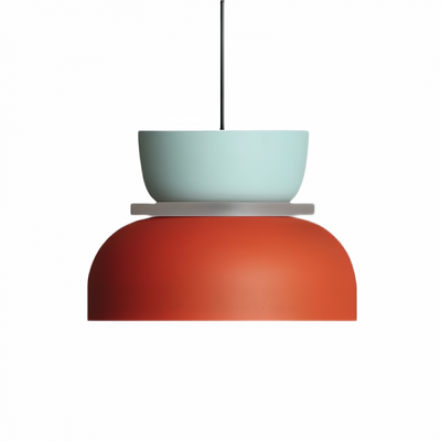 LumiNordic - Skandinavisk makronformet pendellampe i minimalistisk design Lyseblå + orange Bonusvis