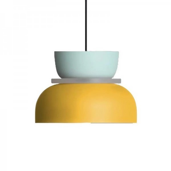 LumiNordic - Skandinavisk makronformet pendellampe i minimalistisk design Hellbule + gul Bonusvis