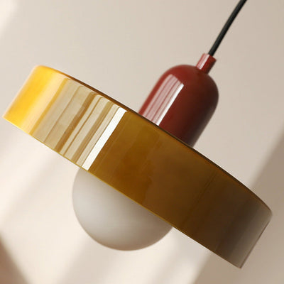 GeoGlow - Elegant Bauhaus pendellampe i farvet glas Bonusvis