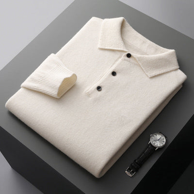 Eksklusiv Polo Pullover i 100% Cashmere – Komfort og Stil i Én Bonusvis
