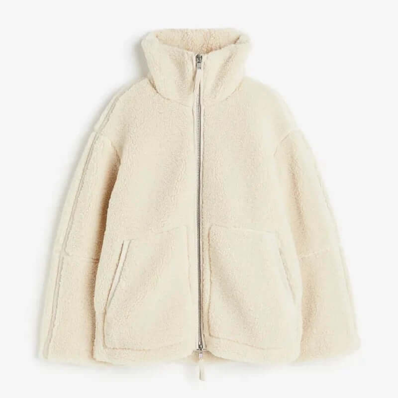 Oversize Feminin Manteau – Elegant og Luksuriøs Vinterfrakke Hvid Bonusvis