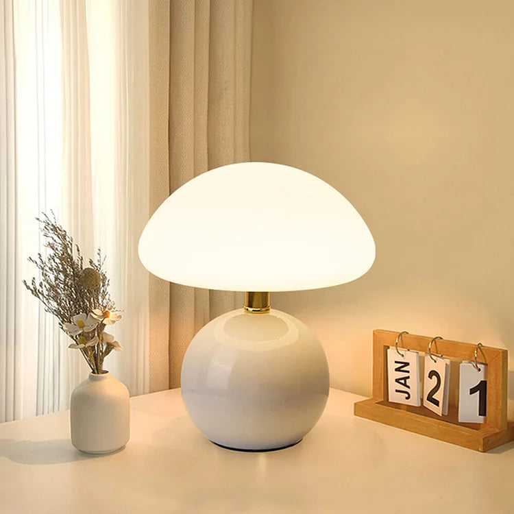 LumiShroom Bordlampe – Fransk Champignon Design med Justerbart Lys Bonusvis