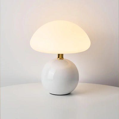 Fransk cremefarvet champignonlampe Hvid Bonusvis