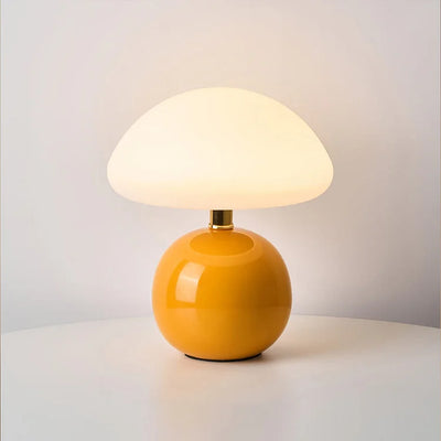 Fransk cremefarvet champignonlampe Orange Bonusvis