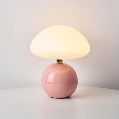 Fransk cremefarvet champignonlampe Lyserød Bonusvis