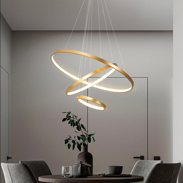 LumiRing - Moderne loftslampe med justerbar belysning og 3 ringe Guld 60-40-20CM Bonusvis