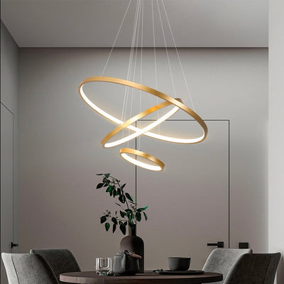 LumiRing - Moderne loftslampe med justerbar belysning og 3 ringe Guld 60-40-20CM Bonusvis