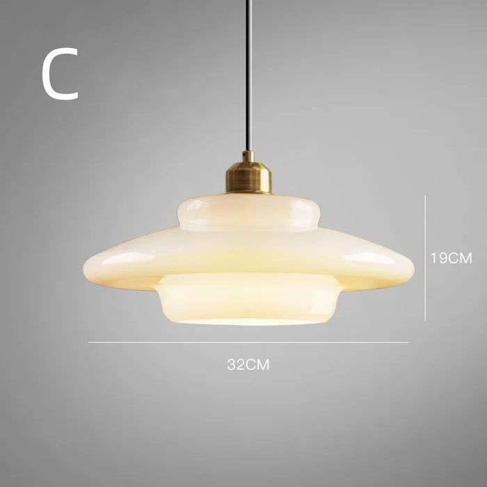 Pendellampe i Mid-Century Stil – Elegant Hvid Glas for Raffineret Belysning Bonusvis