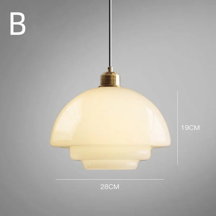 Pendellampe i Mid-Century Stil – Elegant Hvid Glas for Raffineret Belysning Bonusvis