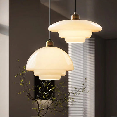 Pendellampe i Mid-Century Stil – Elegant Hvid Glas for Raffineret Belysning Bonusvis