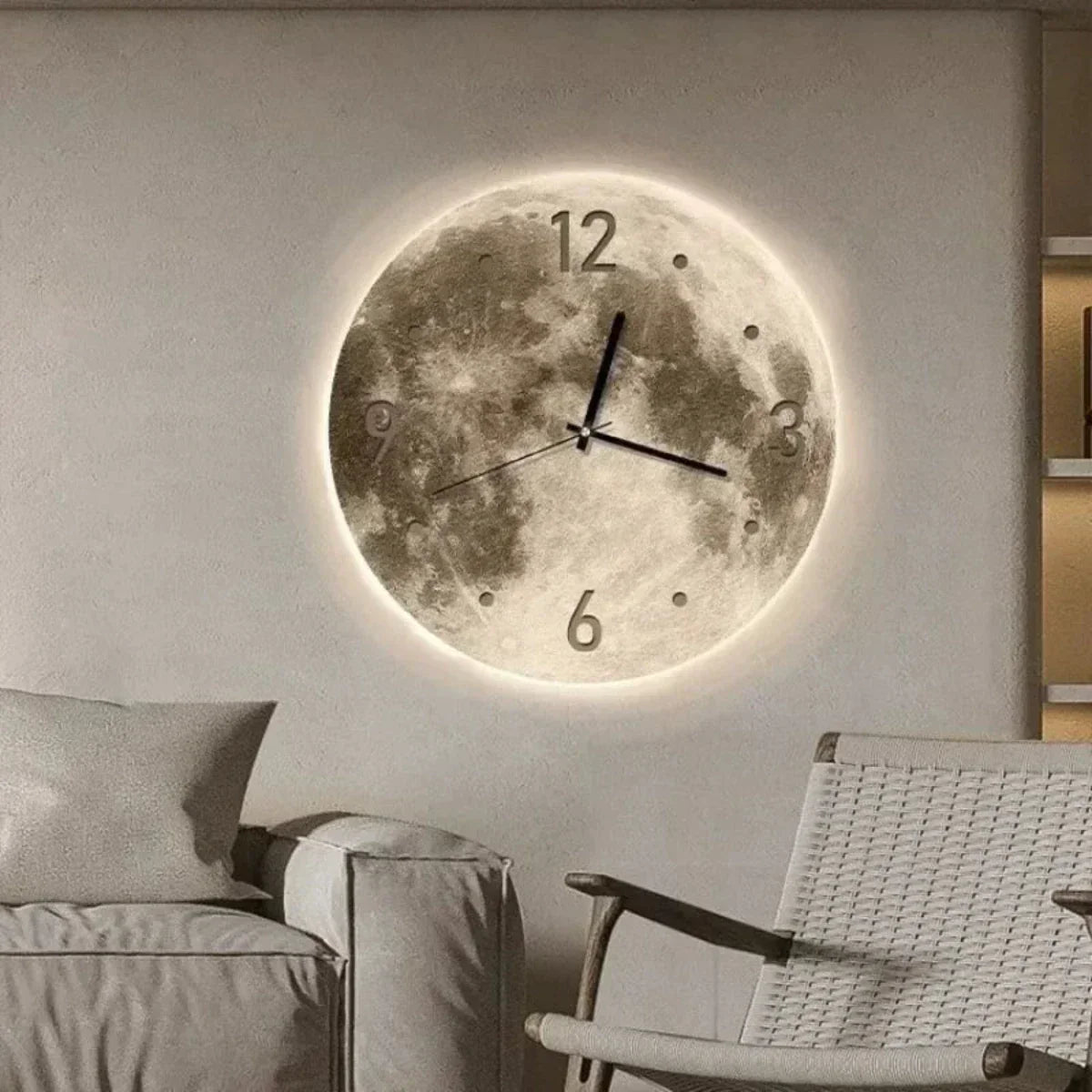 Lysende Vægur med LED – Moderne Design og Multifunktionel Belysning Bonusvis