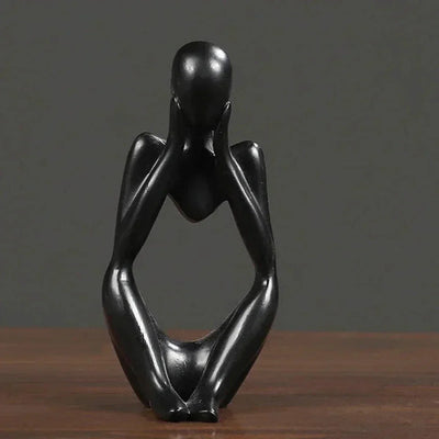 Elegance og Ro Statue – Dekorativ Resin Kunst til Dit Moderne Hjem Sort A Bonusvis