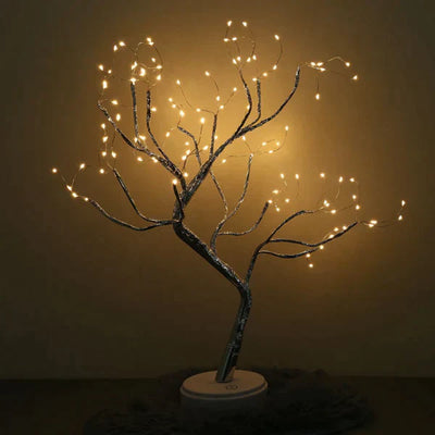 GlowTree - Håndlavet træformet lampe med beroligende LED-belysning Bonusvis
