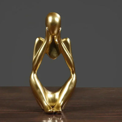 Elegance og Ro Statue – Dekorativ Resin Kunst til Dit Moderne Hjem Guld C Bonusvis