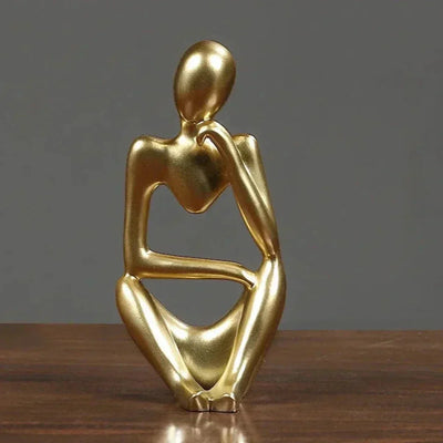 Elegance og Ro Statue – Dekorativ Resin Kunst til Dit Moderne Hjem Guld B Bonusvis