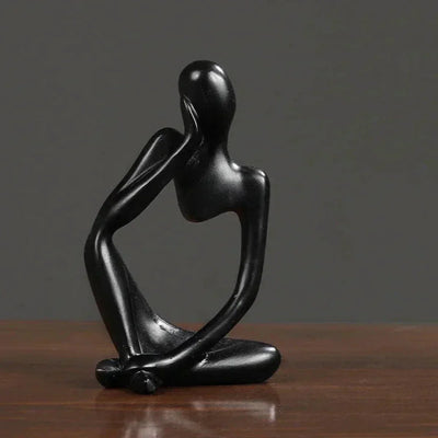 Elegance og Ro Statue – Dekorativ Resin Kunst til Dit Moderne Hjem Sort C Bonusvis