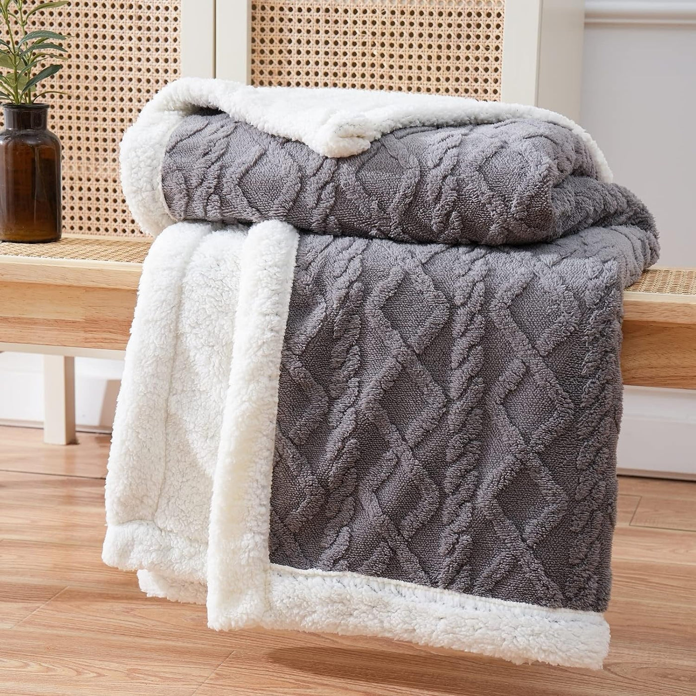Sherpa Reversibelt Plaid – Ekstra Blød og Varm Til Hele Året Bonusvis