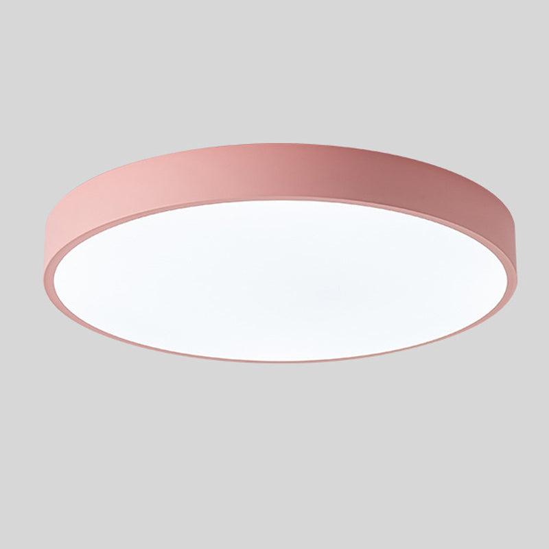 Nordic Macaron i træ, cirkulær loftslampe Lyserød Almindelig Bonusvis