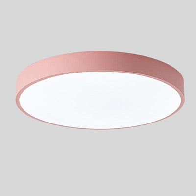 Nordic Macaron i træ, cirkulær loftslampe Lyserød Almindelig Bonusvis