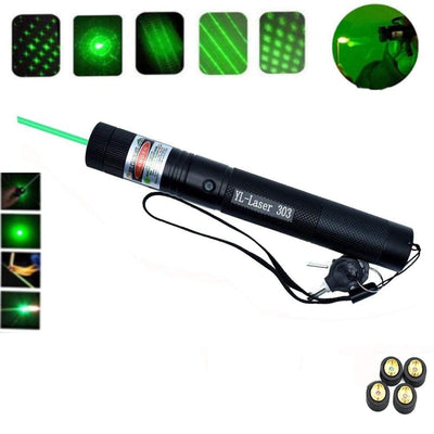 LumiPrécis 303 Laserpointer – Grøn Laser med Høj Præcision og Lang Rækkevidde Bonusvis