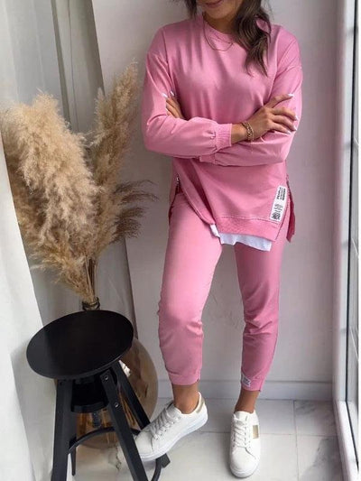 Sweatshirt og Bukser Sæt – Blødt og Elegant Til Hverdag og Afslapning Bonusvis