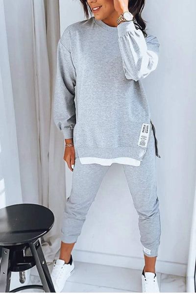 Sweatshirt og Bukser Sæt – Blødt og Elegant Til Hverdag og Afslapning Grå Bonusvis