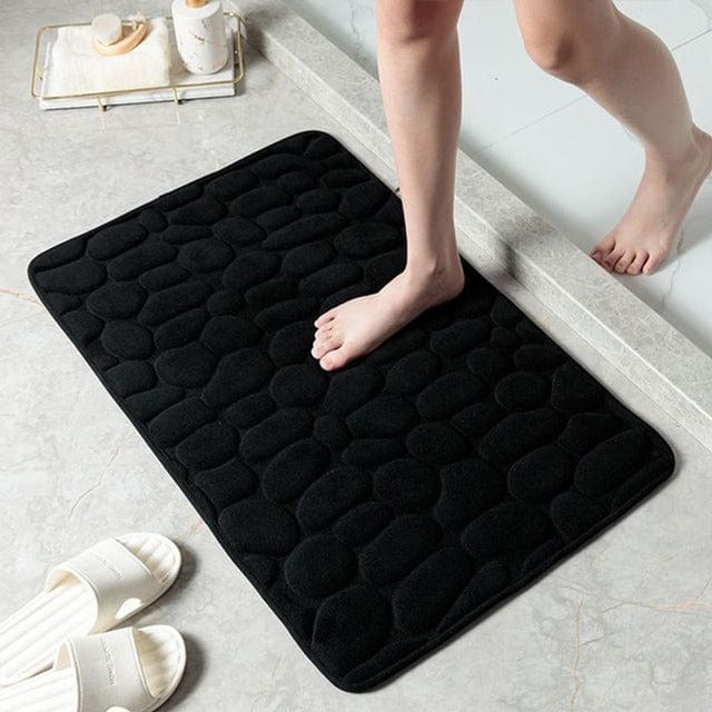 CottonStone Antiskrid Badeværelsesmåtte – Komfort og Sikkerhed til Dit Hjem Sort Bonusvis