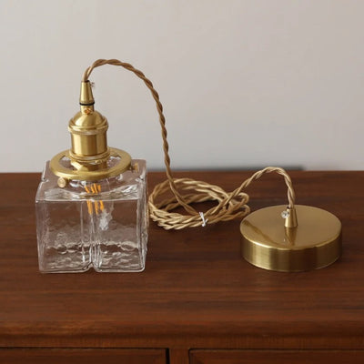 Luna Glas Pendellampe – Moderne og Retro Design med Gylden Ledning Bonusvis