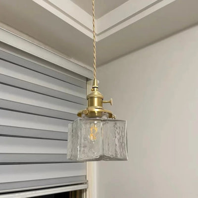 Luna Glas Pendellampe – Moderne og Retro Design med Gylden Ledning Kvadrat Bonusvis