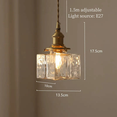 Luna Glas Pendellampe – Moderne og Retro Design med Gylden Ledning Bonusvis