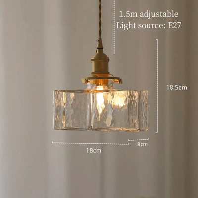 Luna Glas Pendellampe – Moderne og Retro Design med Gylden Ledning Bonusvis