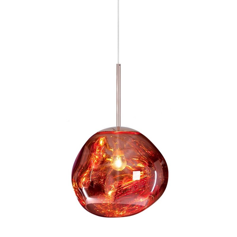 LumiSphere - Moderne pendellampe med elegant smeltet effekt Rød Bonusvis
