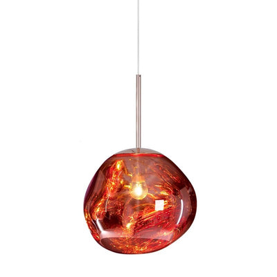 LumiSphere - Moderne pendellampe med elegant smeltet effekt Rød Bonusvis