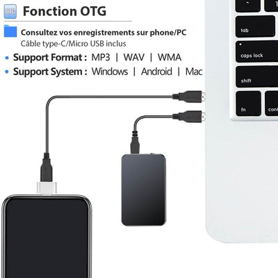 Mini Mikro Optager – Ultra-Tynd og Diskret Lydoptager med 50 Timer Batterilevetid Bonusvis
