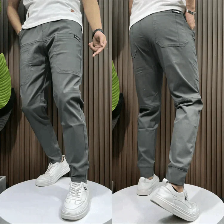 Mads | Herrebukser i Slim Fit med Stretch – Komfort og Stil til Hverdag & Arbejde Grå Bonusvis