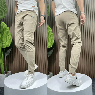 Mads | Herrebukser i Slim Fit med Stretch – Komfort og Stil til Hverdag & Arbejde Beige Bonusvis