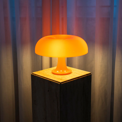 Bordlampe Champignon – Italiensk Design med Varmt Lys og Komfortabel Atmosfære Orange Bonusvis