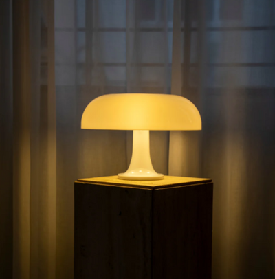 Bordlampe Champignon – Italiensk Design med Varmt Lys og Komfortabel Atmosfære Hvid Bonusvis