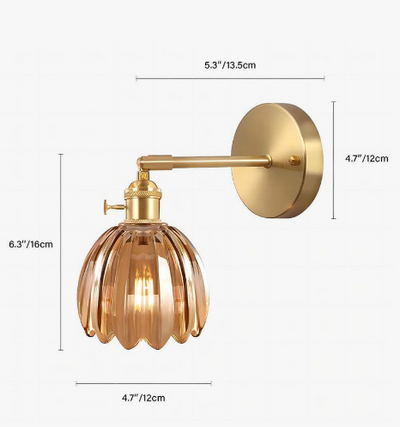 TulipGlow – Retro Blomsterknop Væglampe i Glas Bonusvis