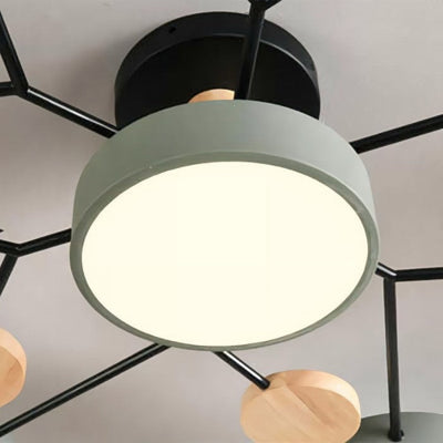 NordicLume - Moderne LED-loftslampe i metal og træ Bonusvis