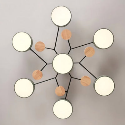 NordicLume - Moderne LED-loftslampe i metal og træ Bonusvis