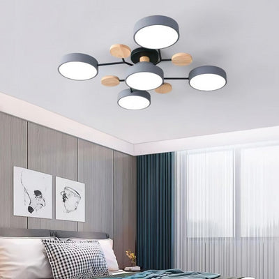 NordicLume - Moderne LED-loftslampe i metal og træ Bonusvis